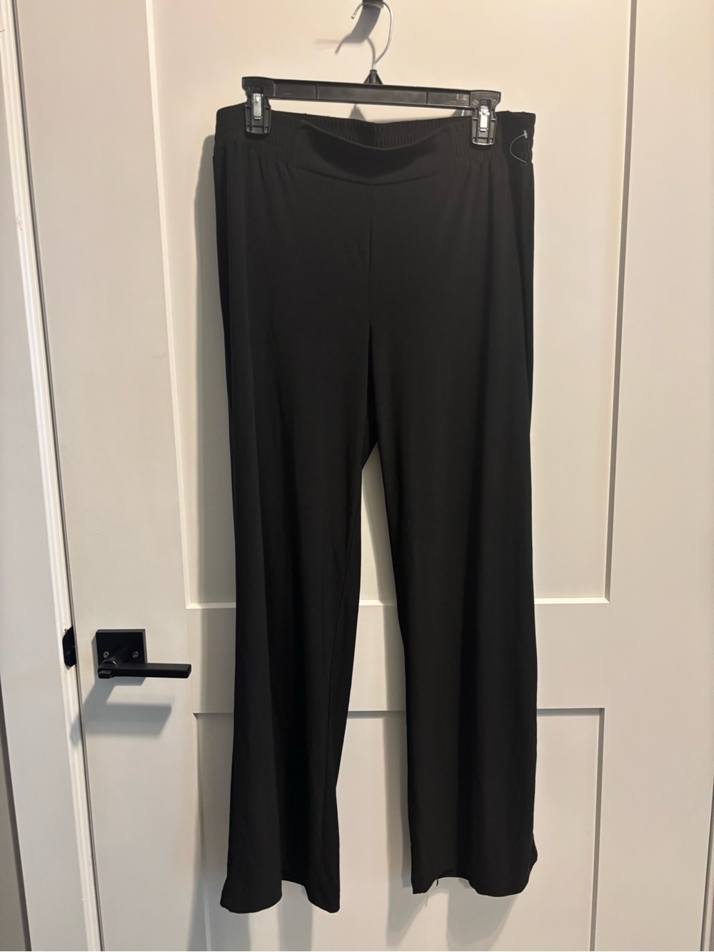 IMAN Black Wide-Leg Pull-On Pants